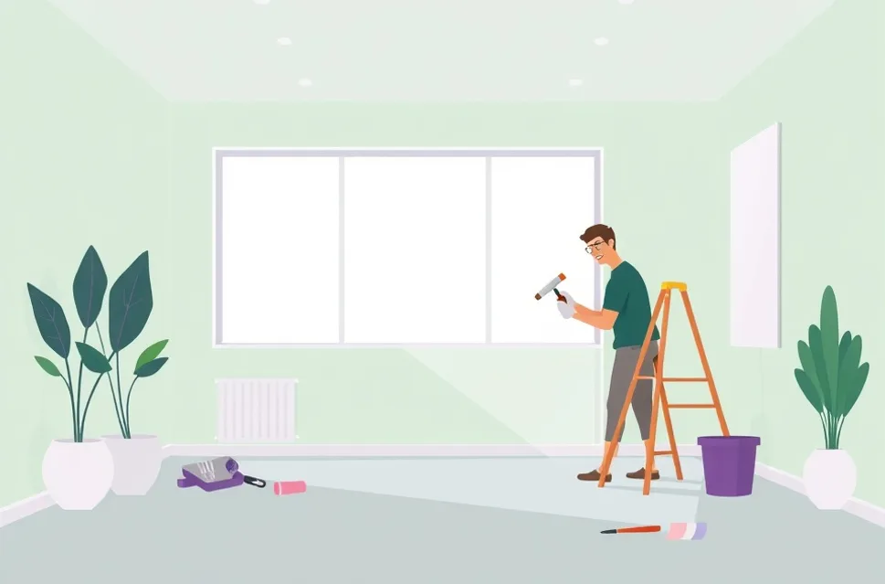 Intérieur rénové après travaux de peinture à Élancourt