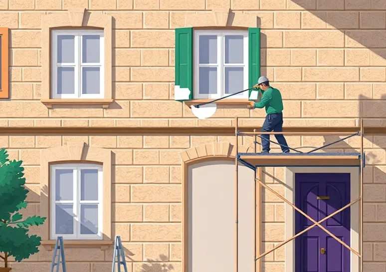 Ravalement de façade en pierre, nettoyage et application d'enduit